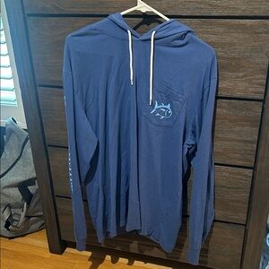 Southern Tide Blue Hoodie with Fish Logo